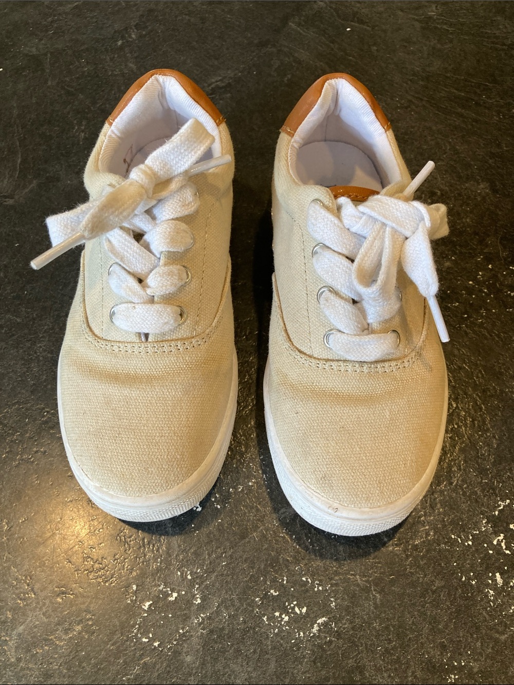 Kids J. Crew tan brown sneaker shoes size 11